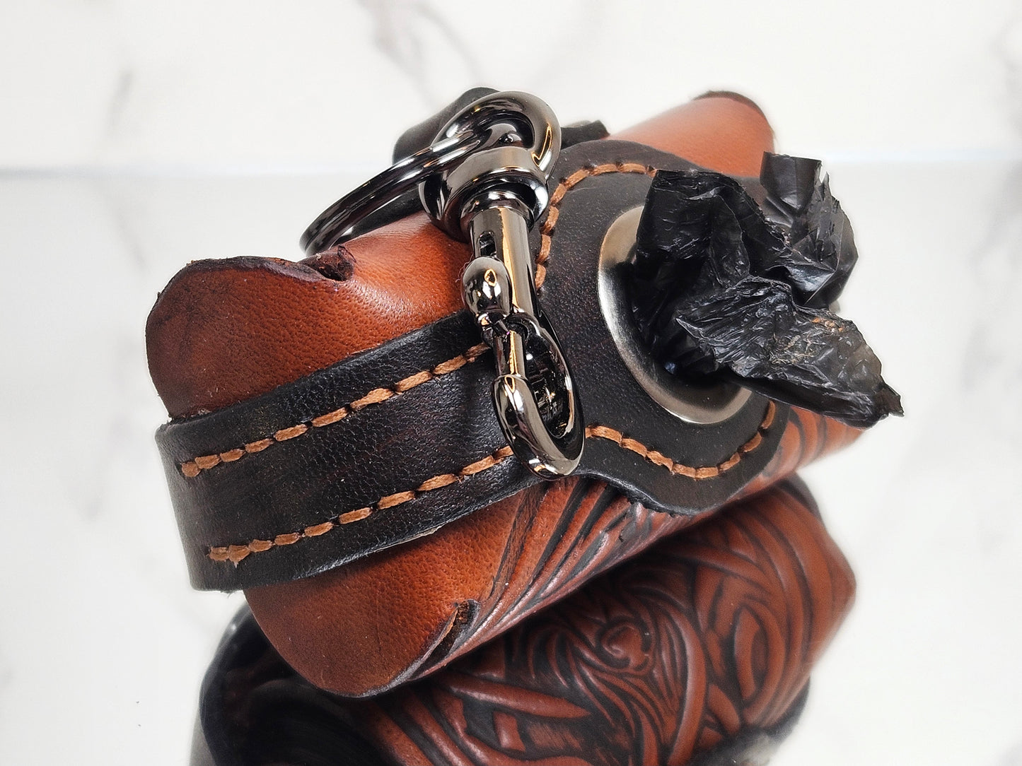 Embossed Poop/Waste Bag Dispenser - Wolf 3029
