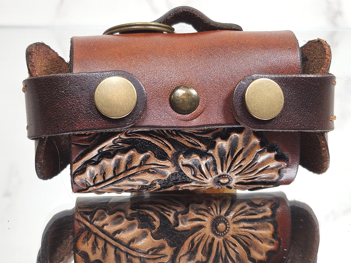 Tooled Poop/Waste Bag Dispenser - Floral 3026