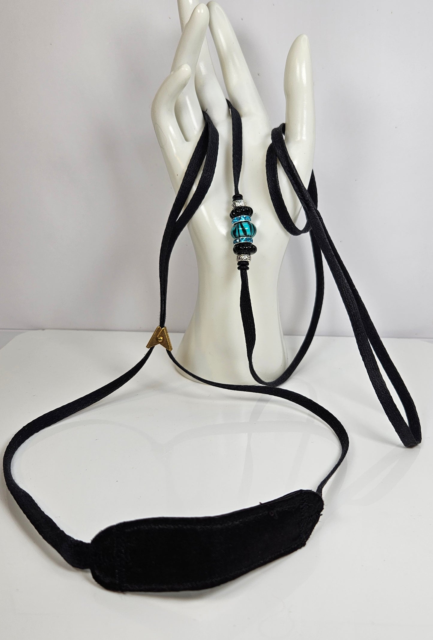 48" Cordo-Hyde Show Lead with Beads & Kindness Pad - Black