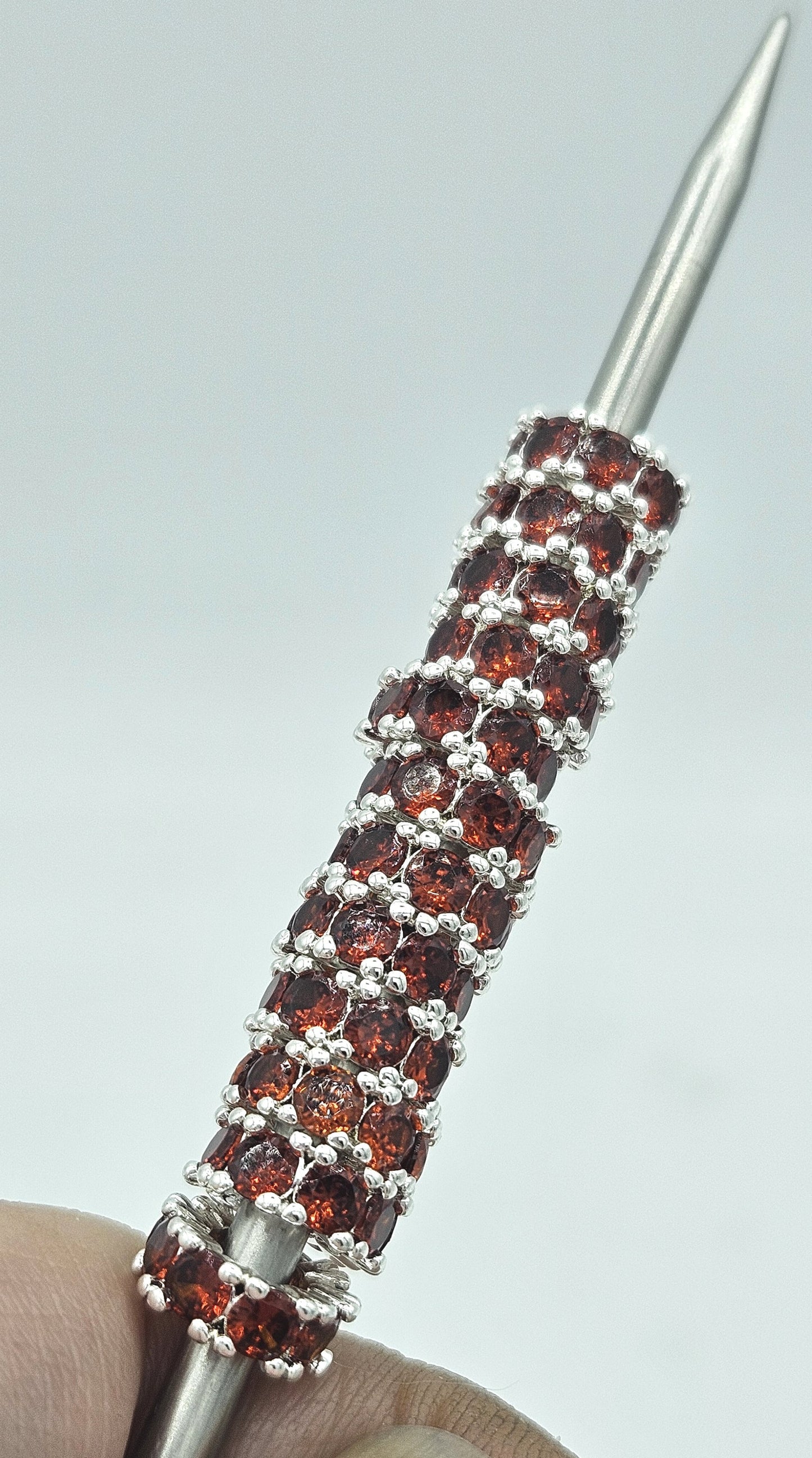 CZ Spacer Beads Silver with Amber Stones