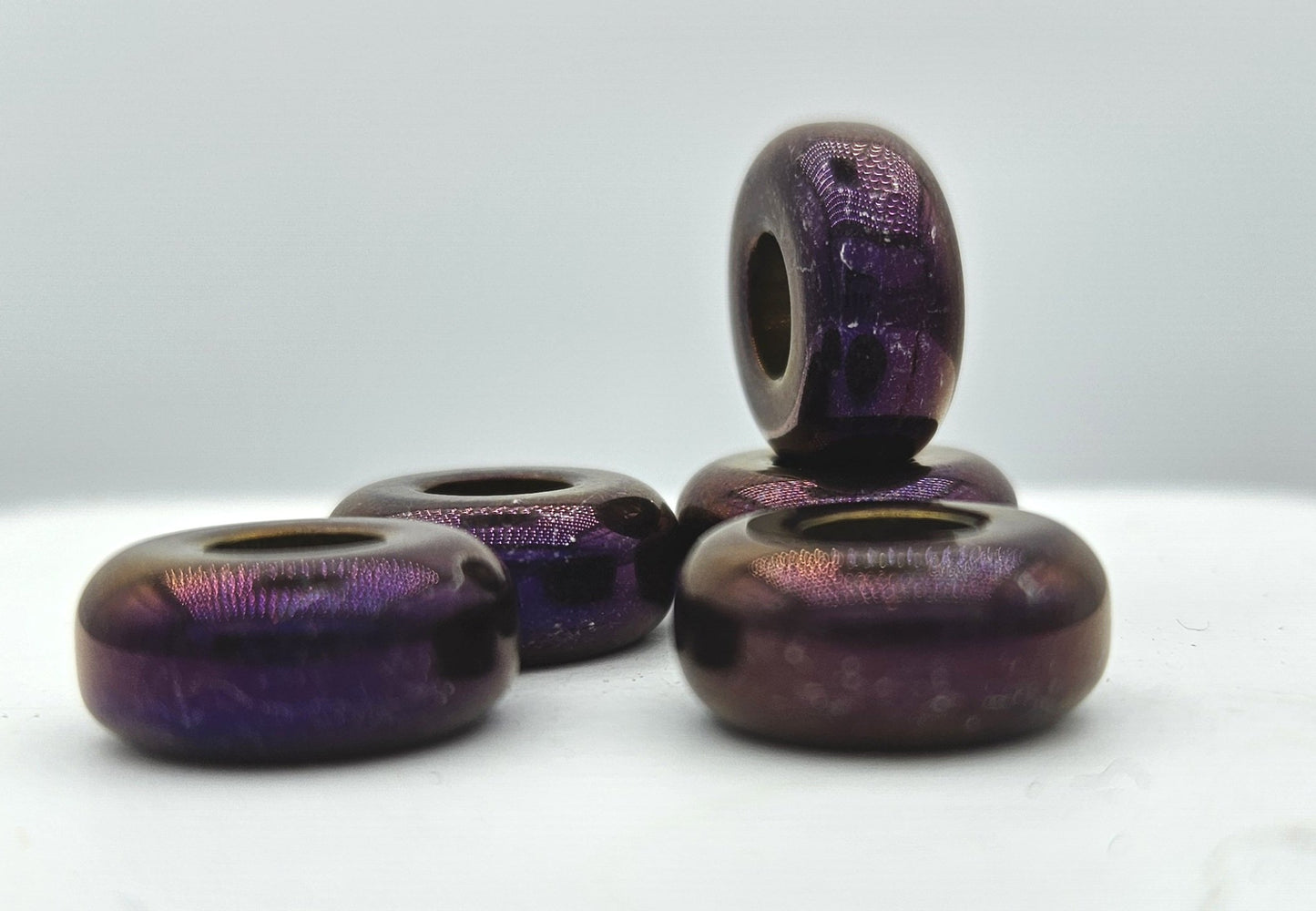Hematite Magenta Burgundy Copper Purple Spacer Beads - pk of 4