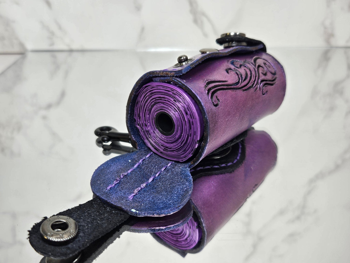 Carved Poop/Waste Bag Dispenser - Purple Metallic 3018 - Champion Show Leads