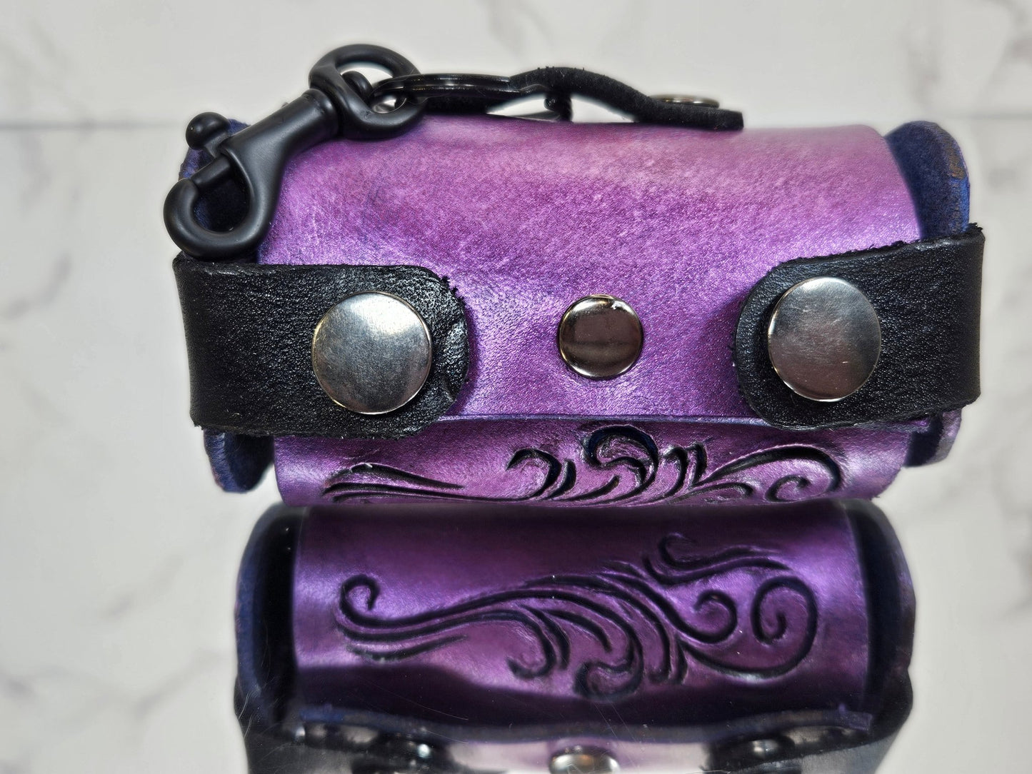 Carved Poop/Waste Bag Dispenser - Purple Metallic 3018 - Champion Show Leads