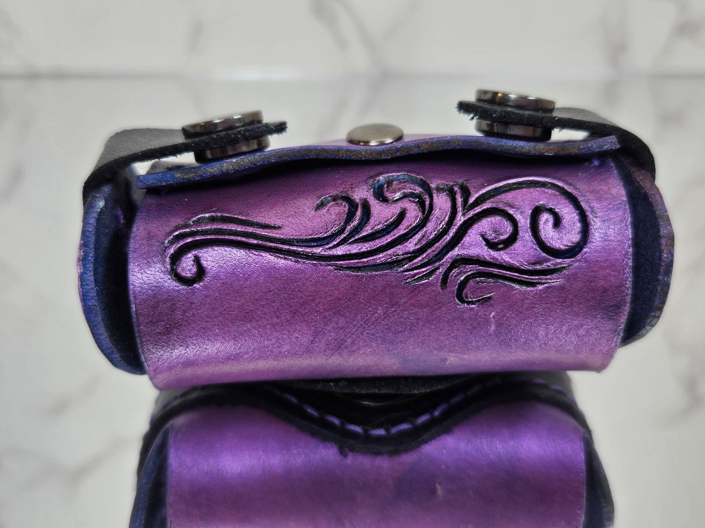 Carved Poop/Waste Bag Dispenser - Purple Metallic 3018 - Champion Show Leads
