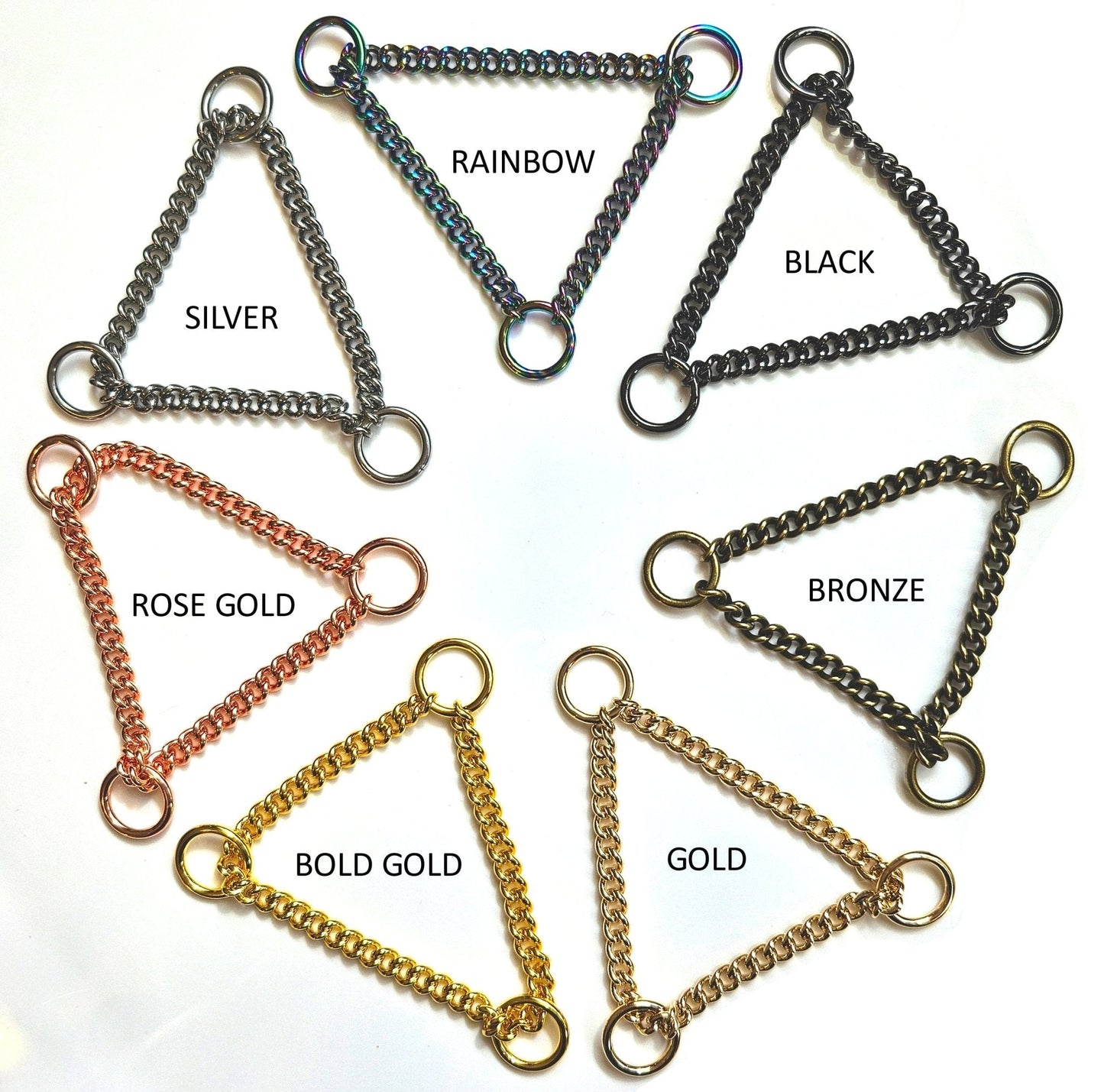 Custom Martingale Collar - All Leather or Leather & Chain Custom Mix - Champion Show Leads