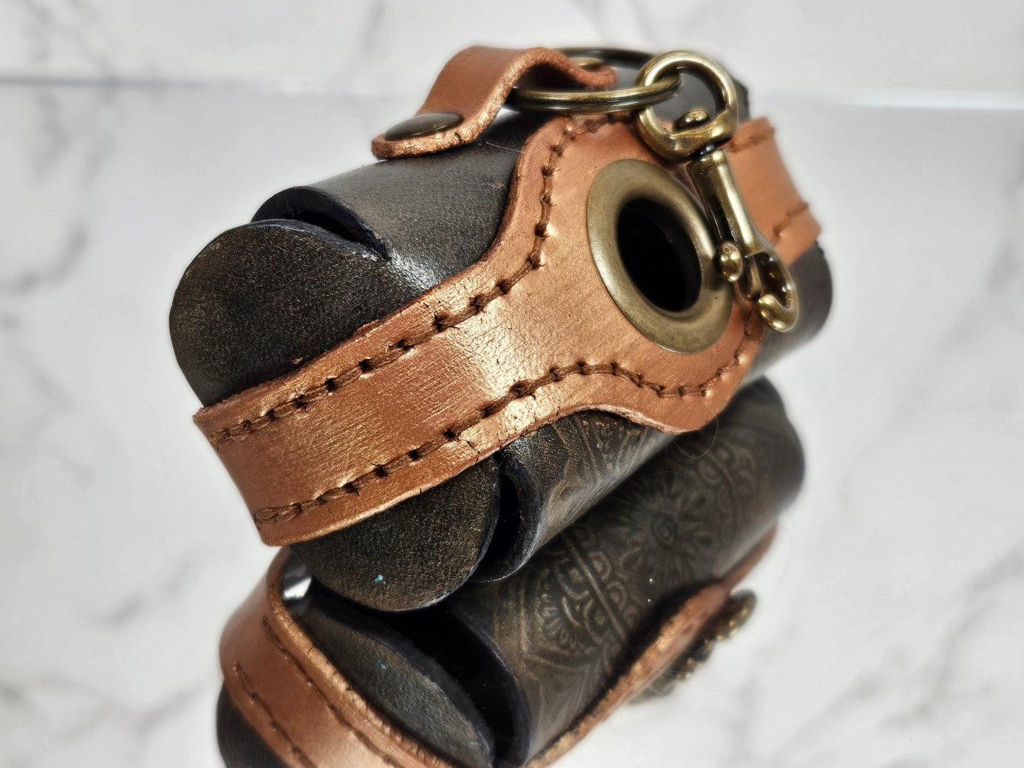 Embossed Poop/Waste Bag Dispenser - Bronze & Copper 3016 - Champion Show Leads