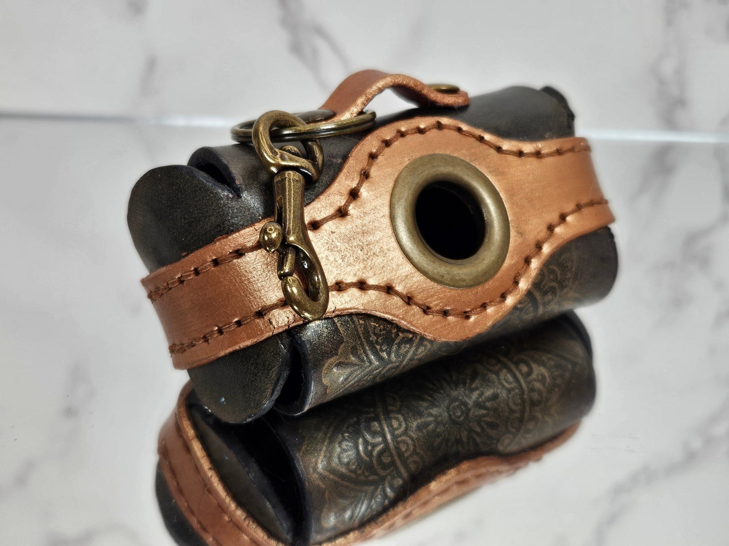 Embossed Poop/Waste Bag Dispenser - Bronze & Copper 3016 - Champion Show Leads