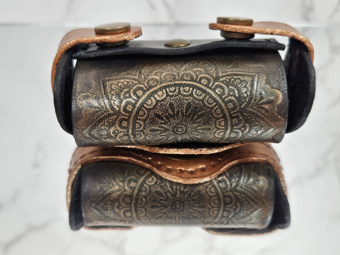 Embossed Poop/Waste Bag Dispenser - Bronze & Copper 3016 - Champion Show Leads