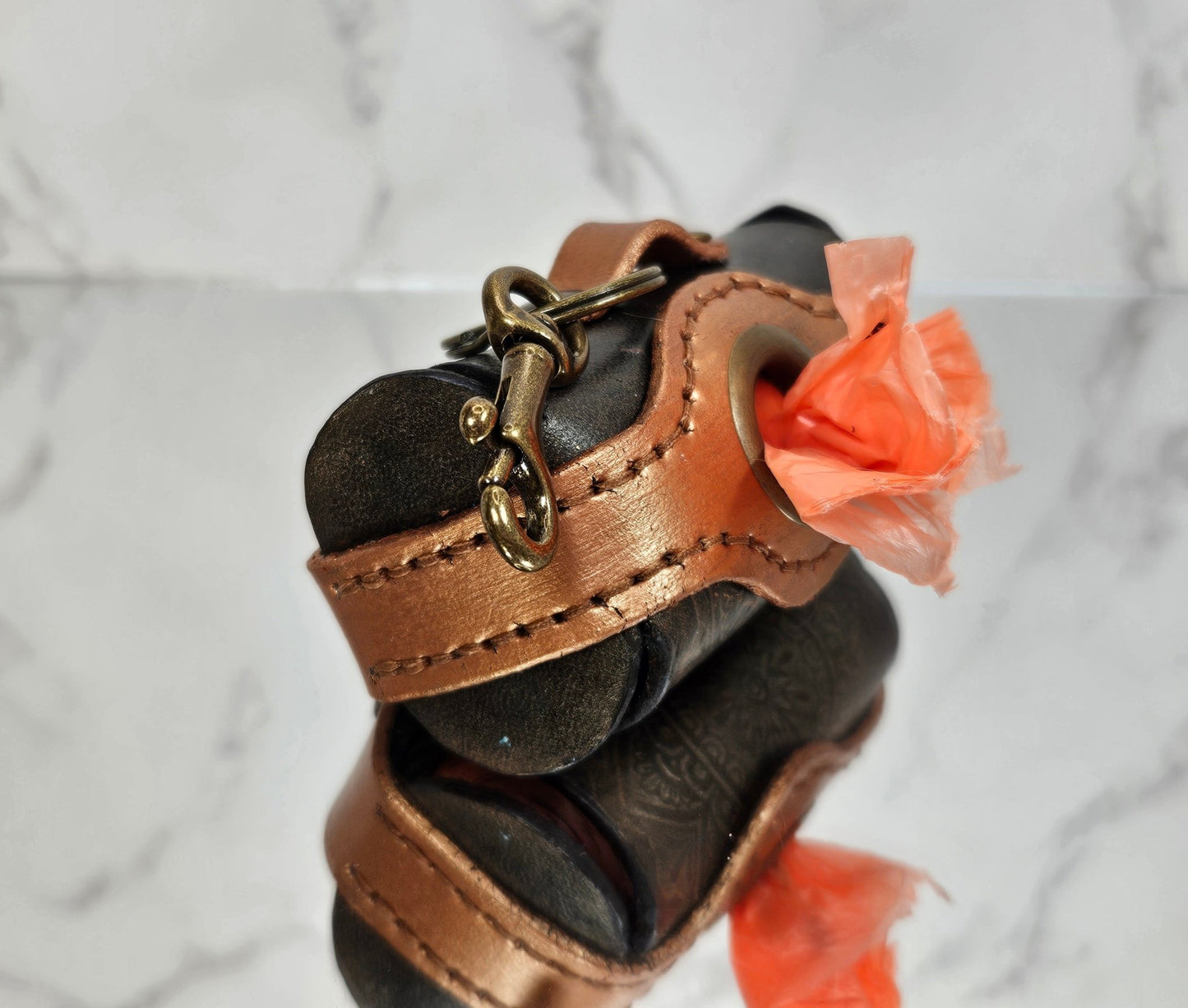 Embossed Poop/Waste Bag Dispenser - Bronze & Copper 3016 - Champion Show Leads