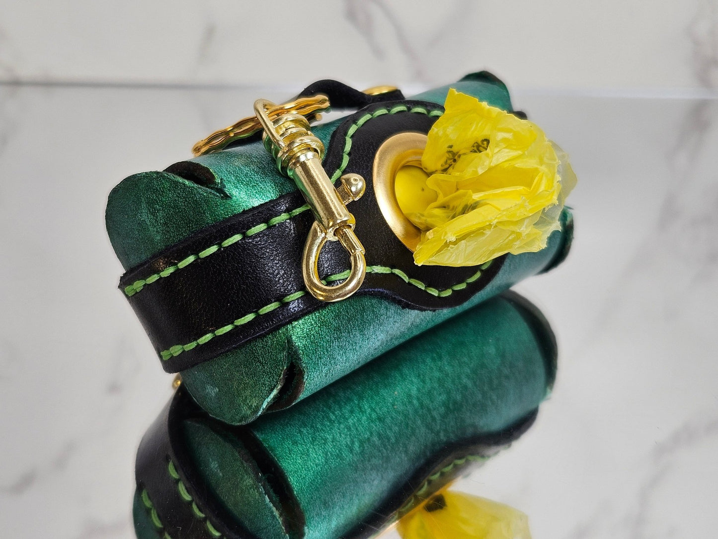 Poop/Waste Bag Dispenser - Green Metallic 3020 - Champion Show Leads