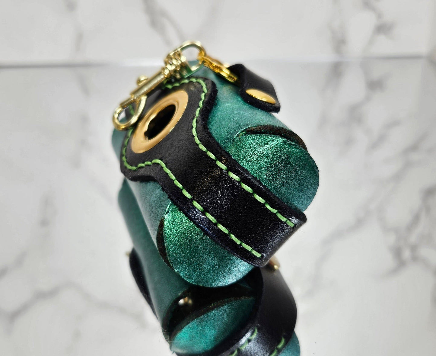 Poop/Waste Bag Dispenser - Green Metallic 3020 - Champion Show Leads