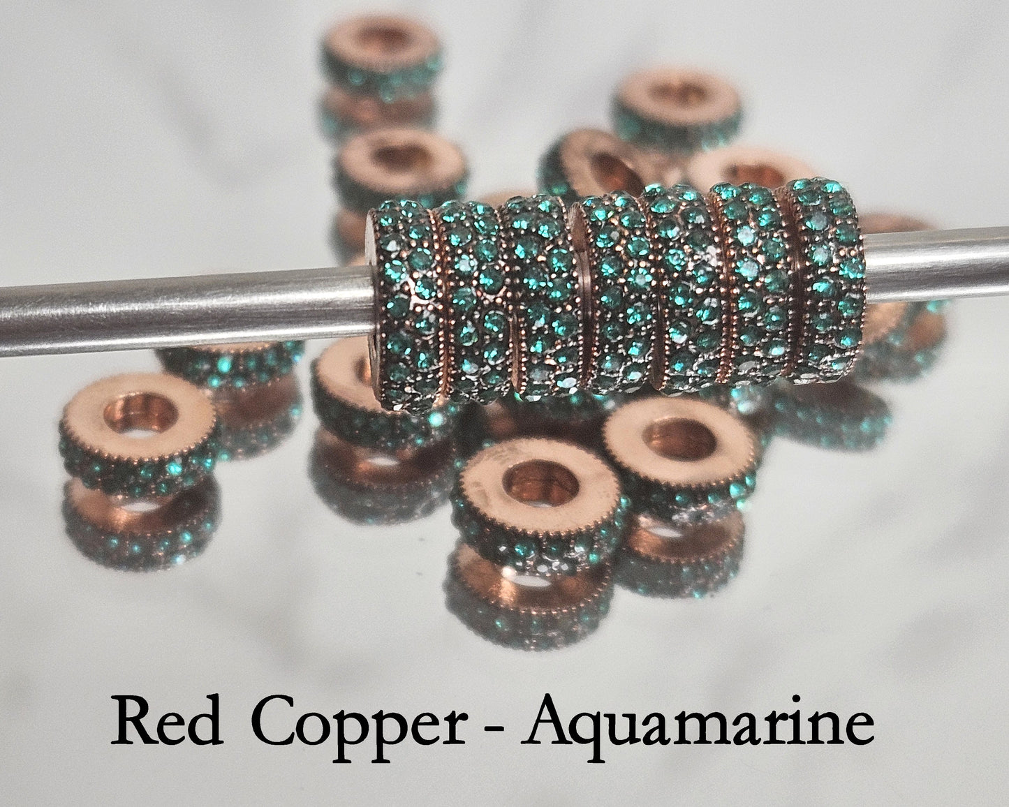 Crystal Spacers Double Row Paver - Red Copper with various colors