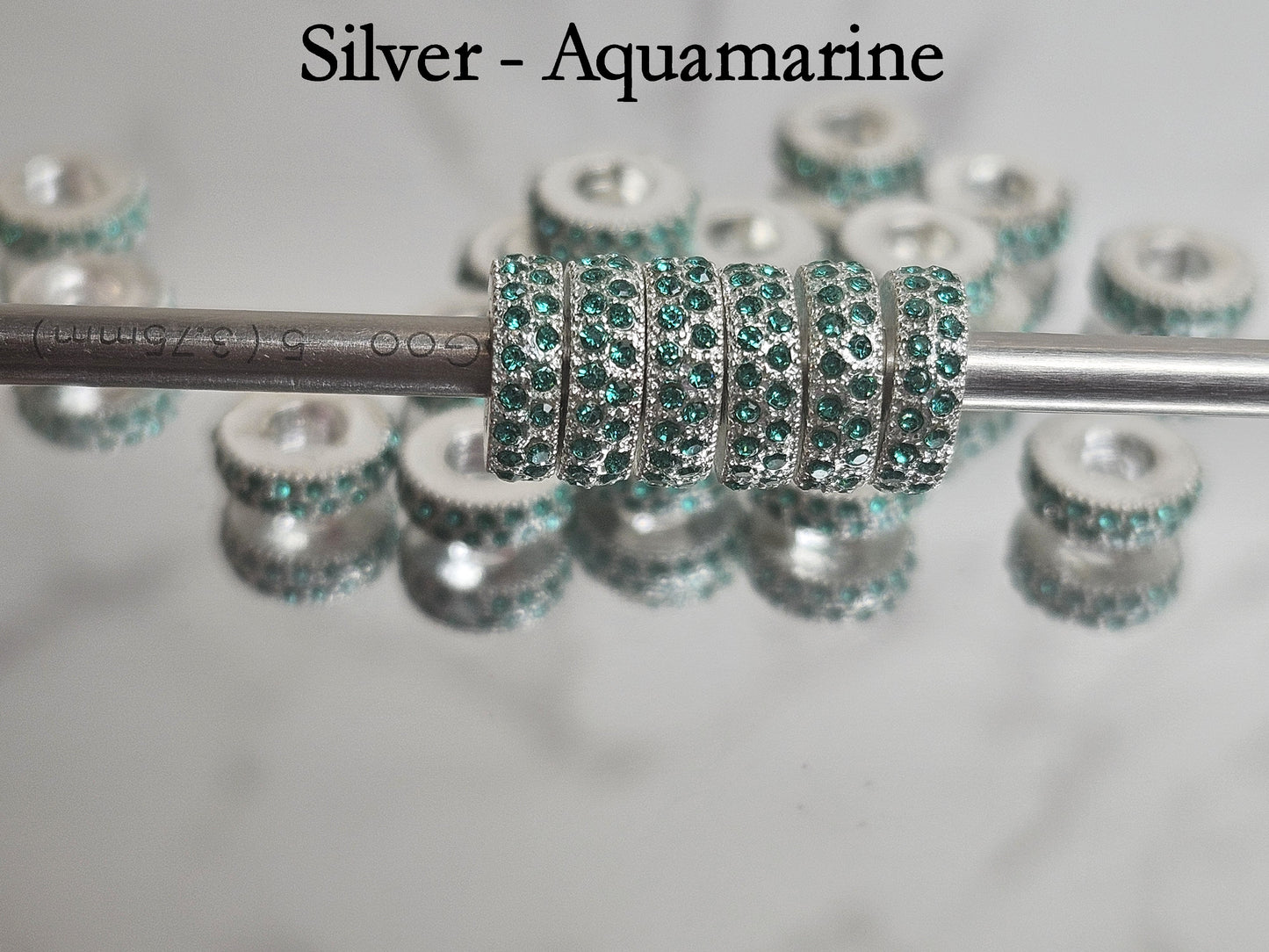 Crystal Spacers Double Row Paver - Silver with various colors