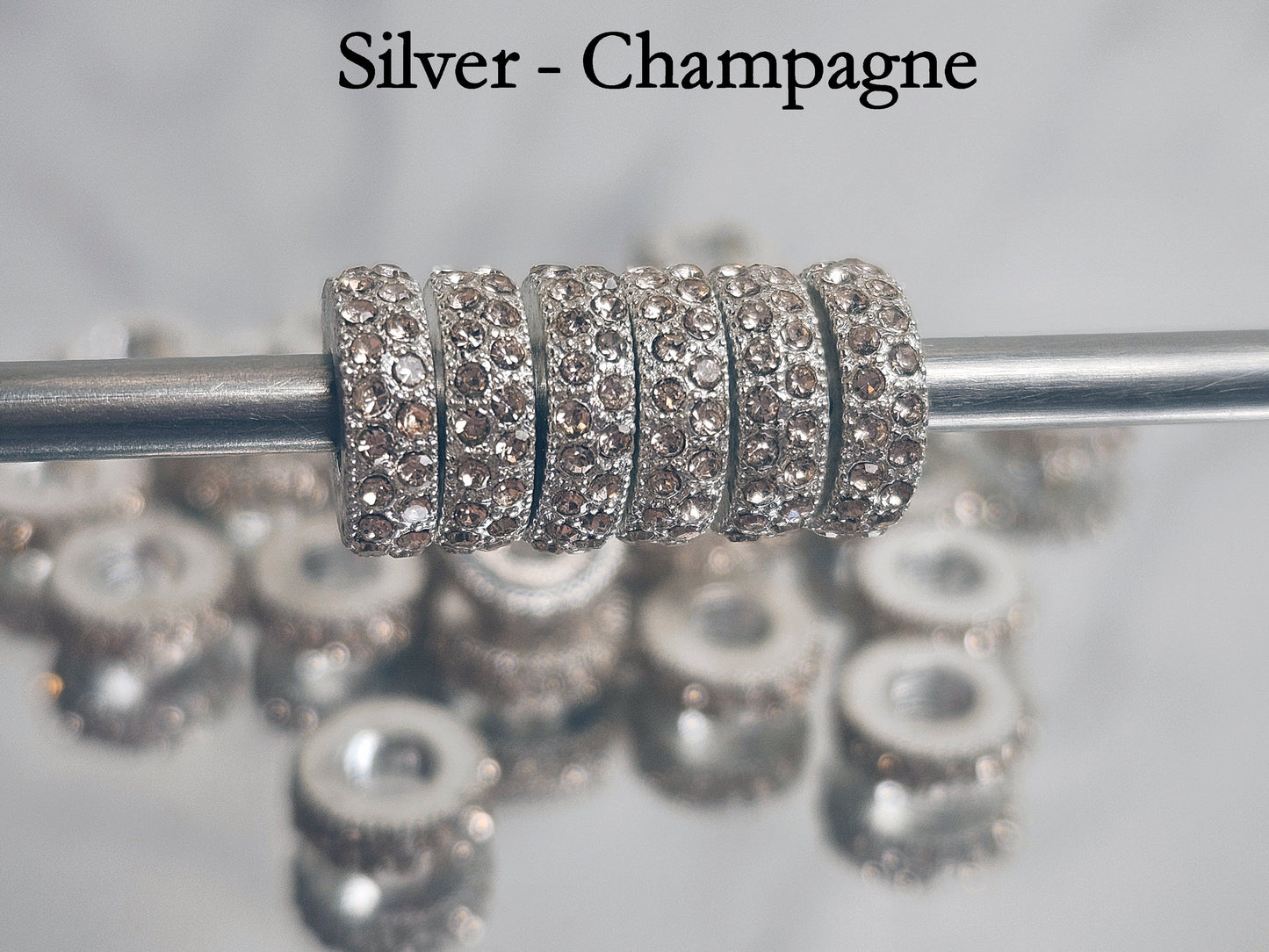 Crystal Spacers Double Row Paver - Silver with various colors