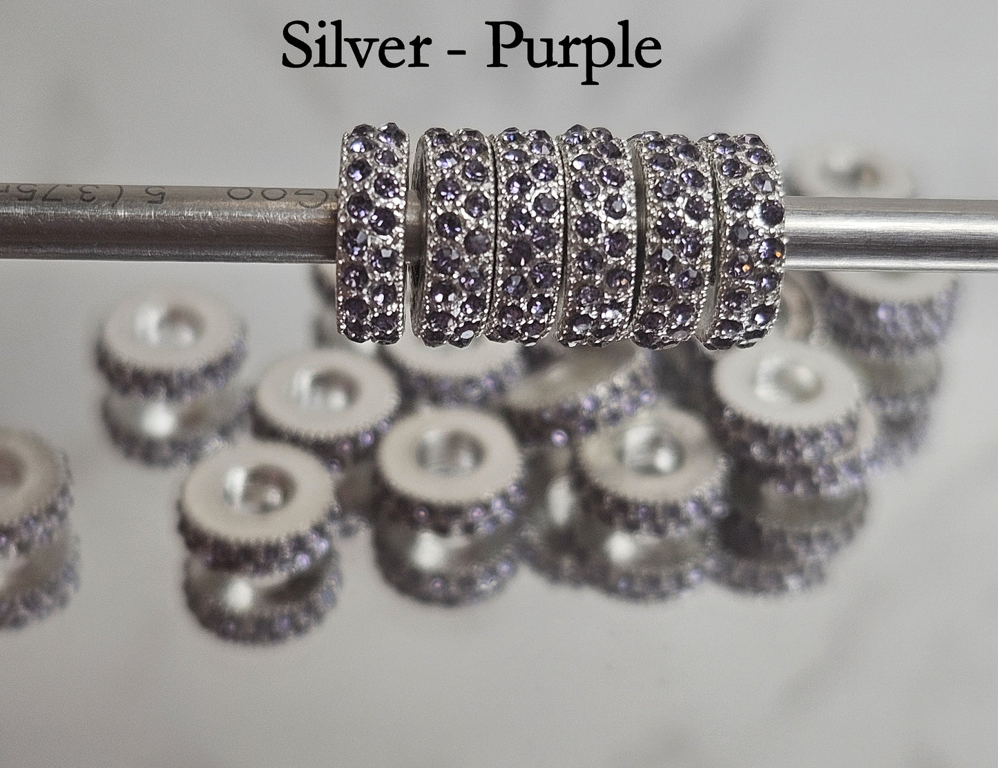 Crystal Spacers Double Row Paver - Silver with various colors