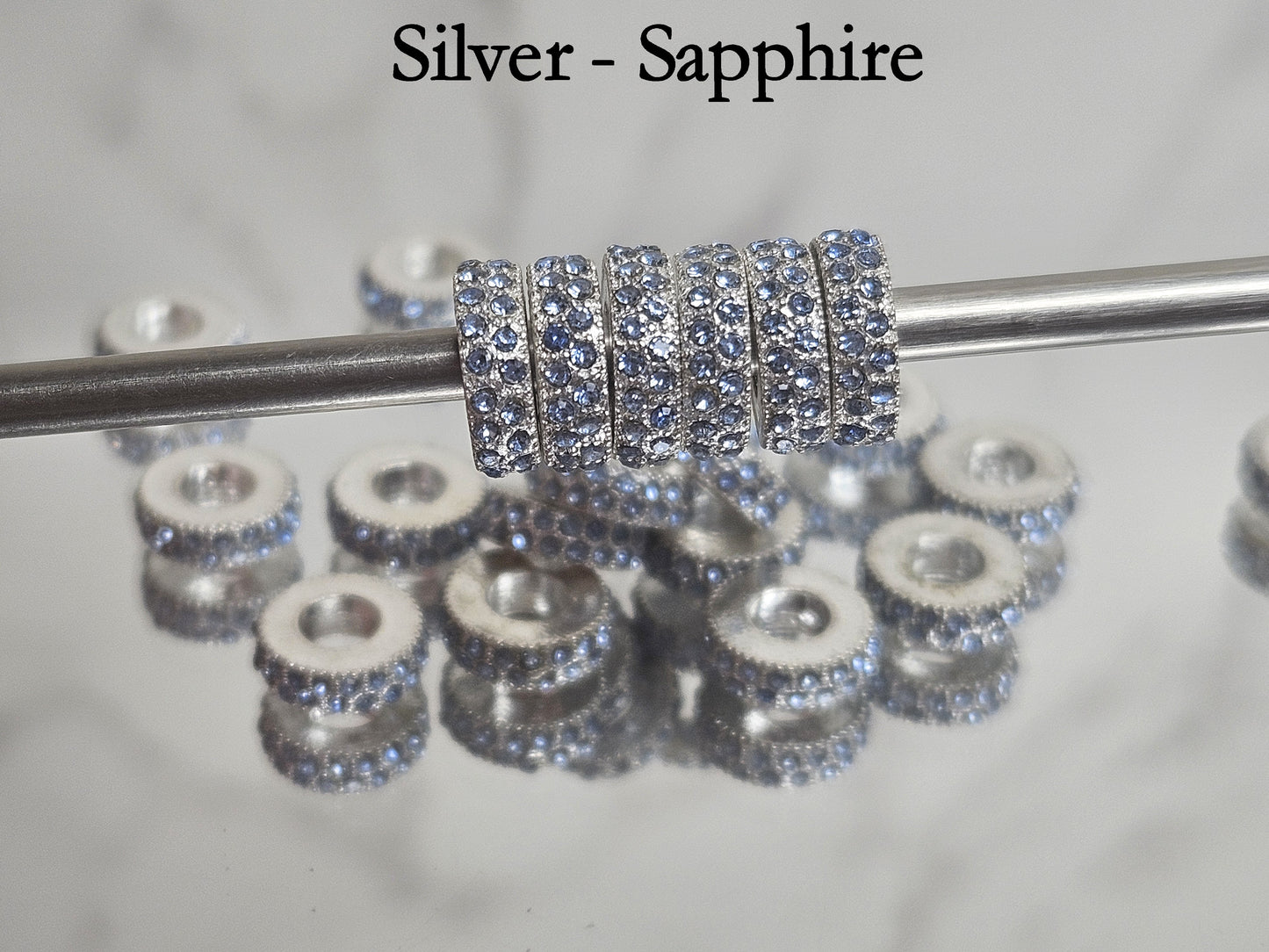 Crystal Spacers Double Row Paver - Silver with various colors