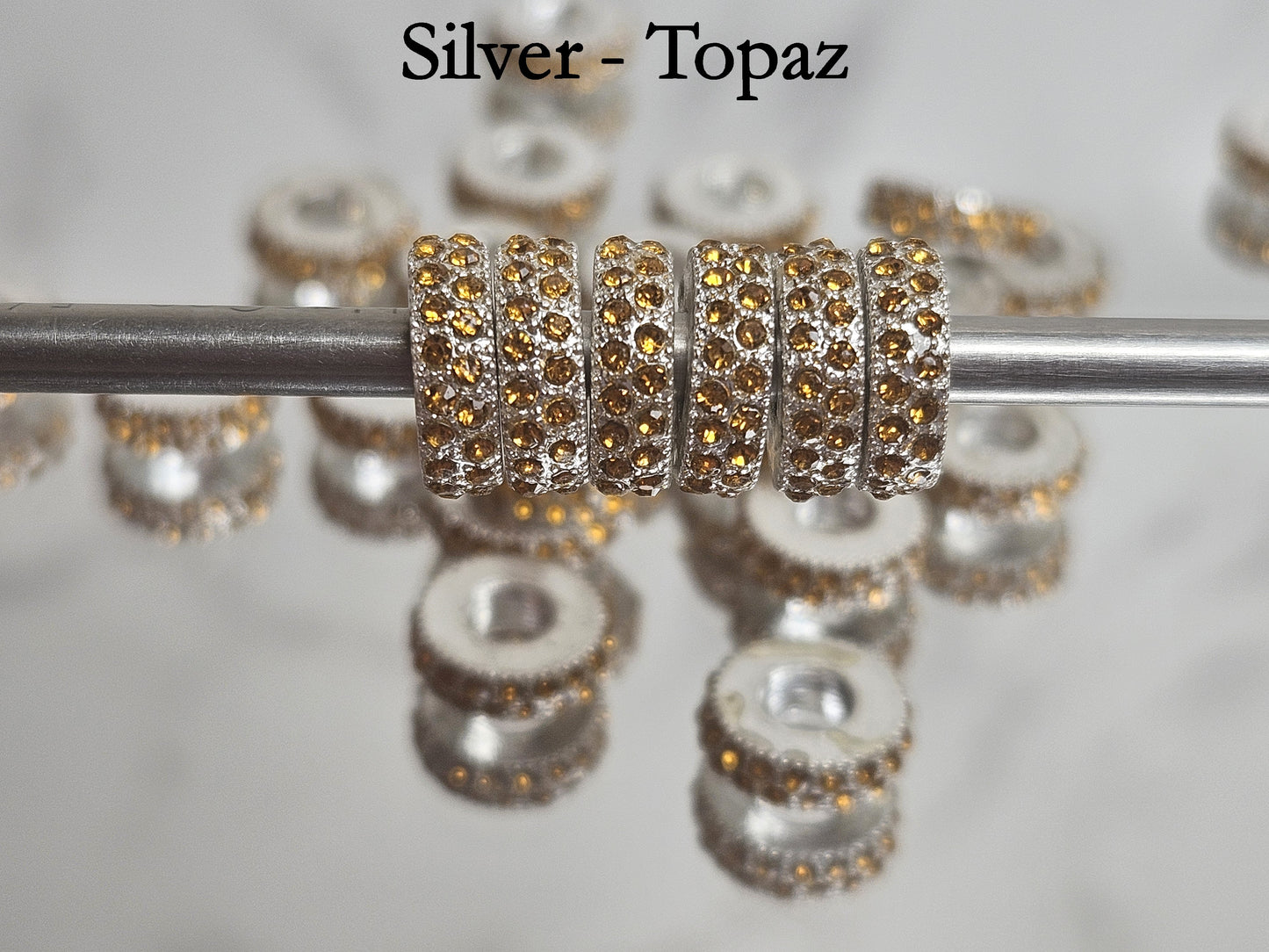 Crystal Spacers Double Row Paver - Silver with various colors