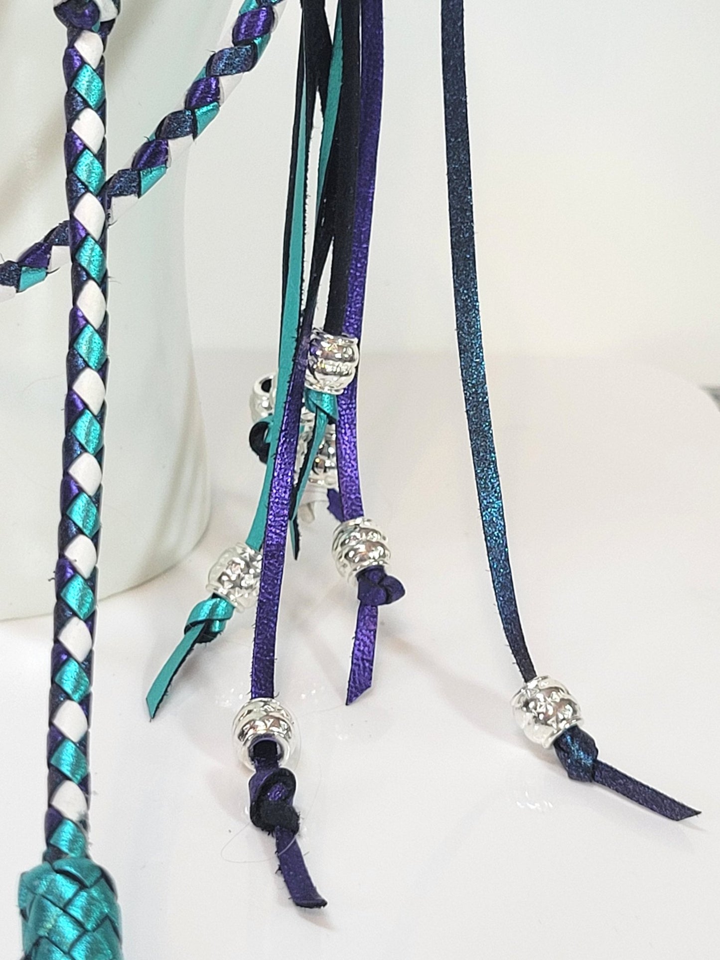 22.5" Braided Loop End Show Lead with Matching Grooming Loop (2pc set) - Champion Show Leads