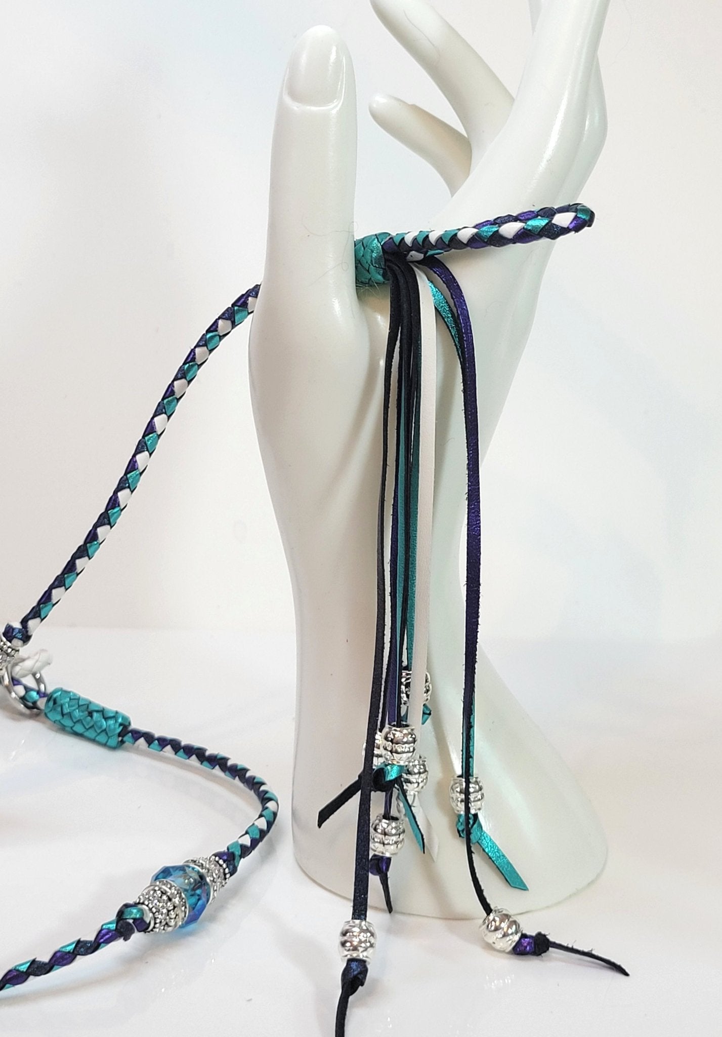 22.5" Braided Loop End Show Lead with Matching Grooming Loop (2pc set) - Champion Show Leads