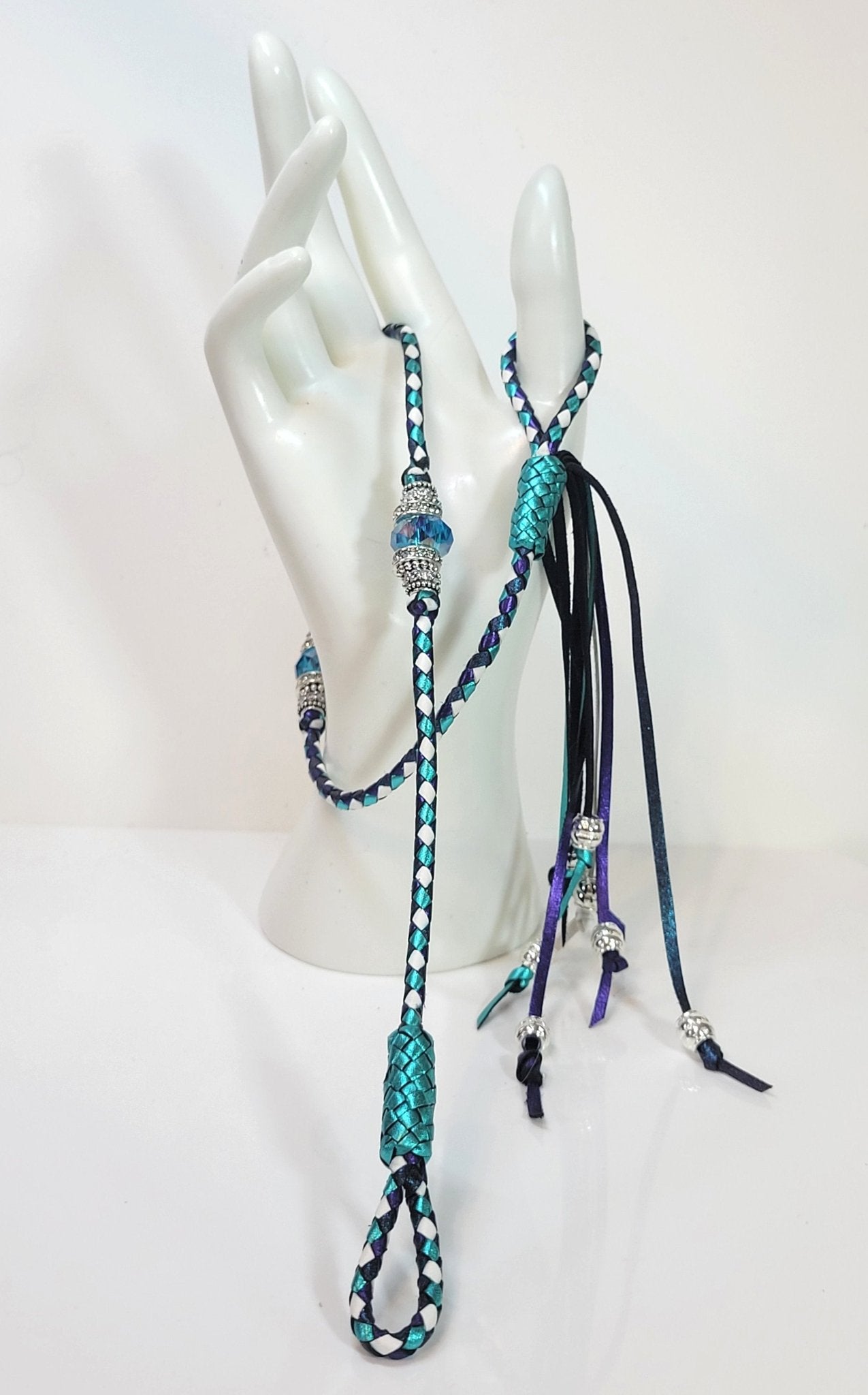 22.5" Braided Loop End Show Lead with Matching Grooming Loop (2pc set) - Champion Show Leads