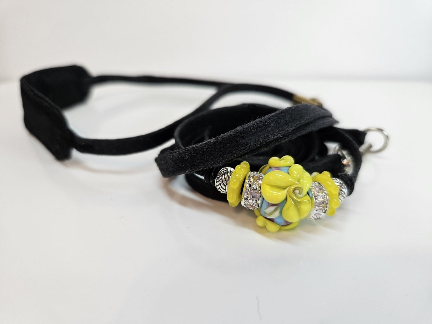 48" Cordo-Hyde Show Lead with Resco Collar, Swivel & Kindness Pad - Black - Champion Show Leads