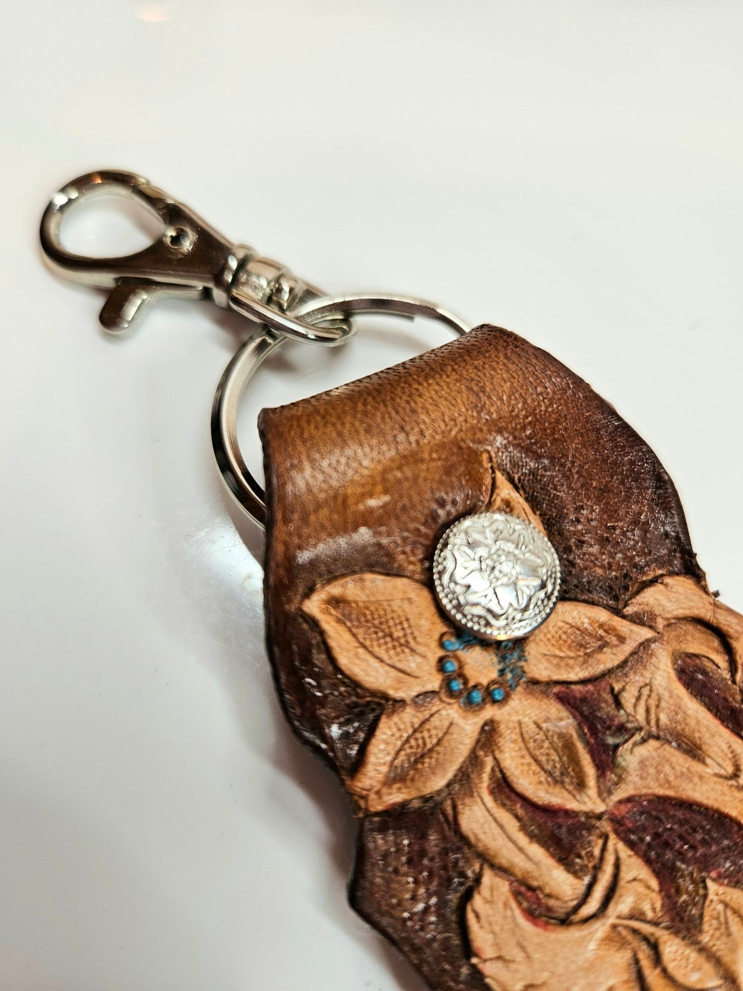 Hand Tooled Floral Keychain - Champion Show Leads