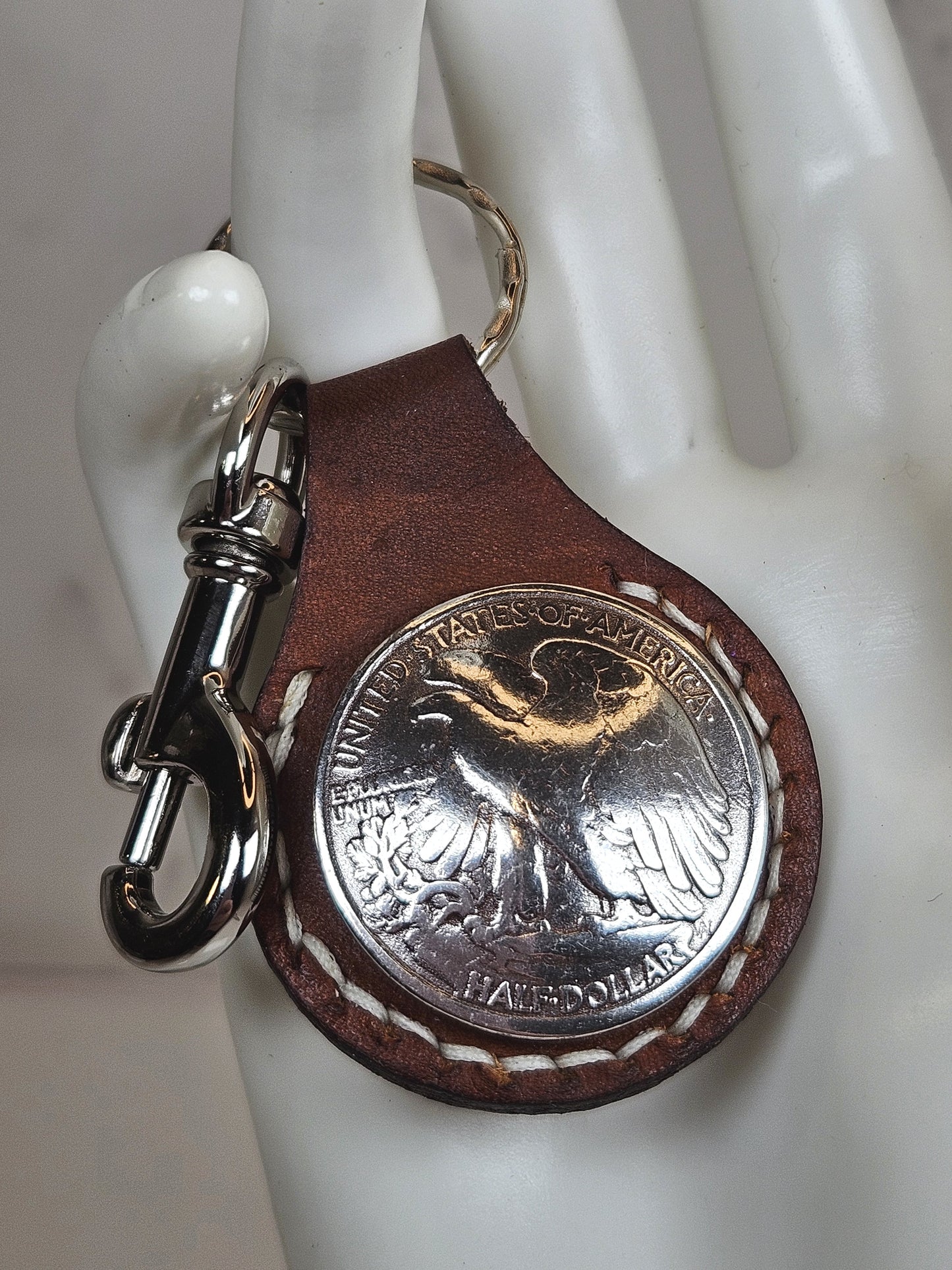 Leather Keychain - US Half Dollar