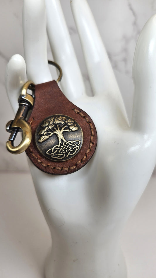 Leather Keychain - Tree of Life