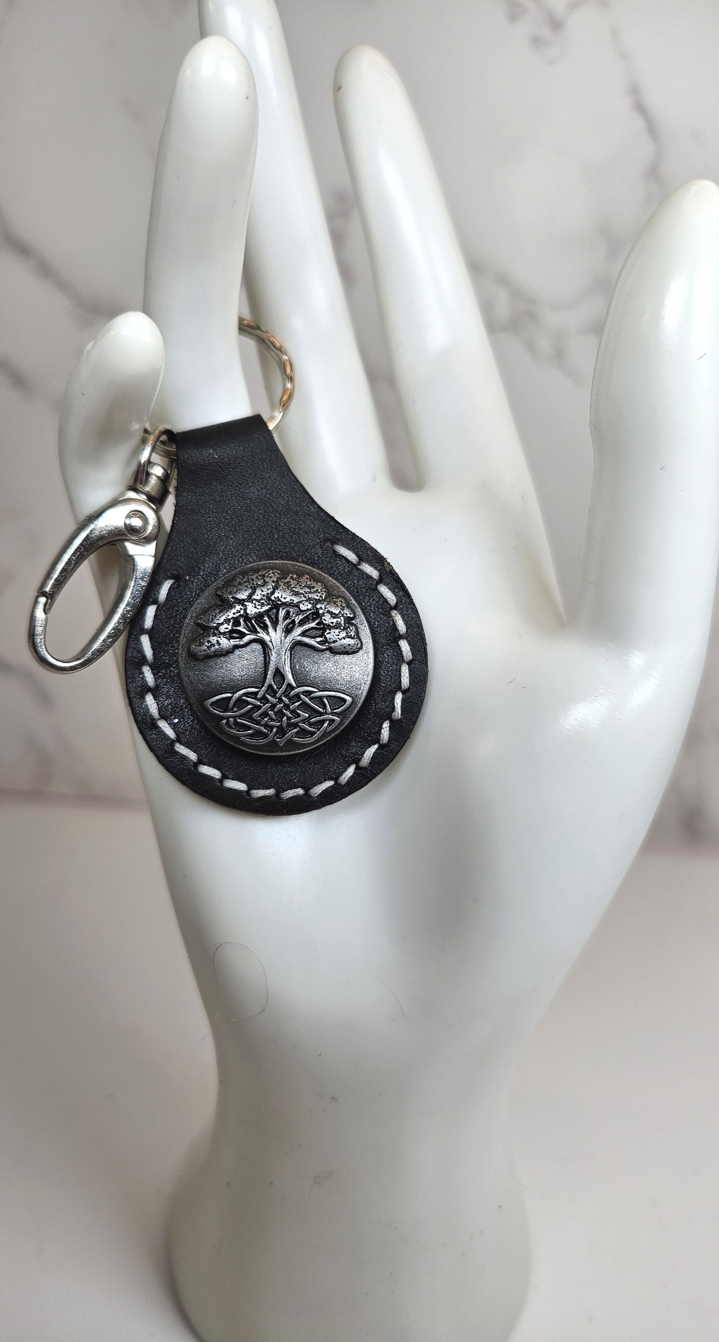 Leather Keychain - Tree of Life II