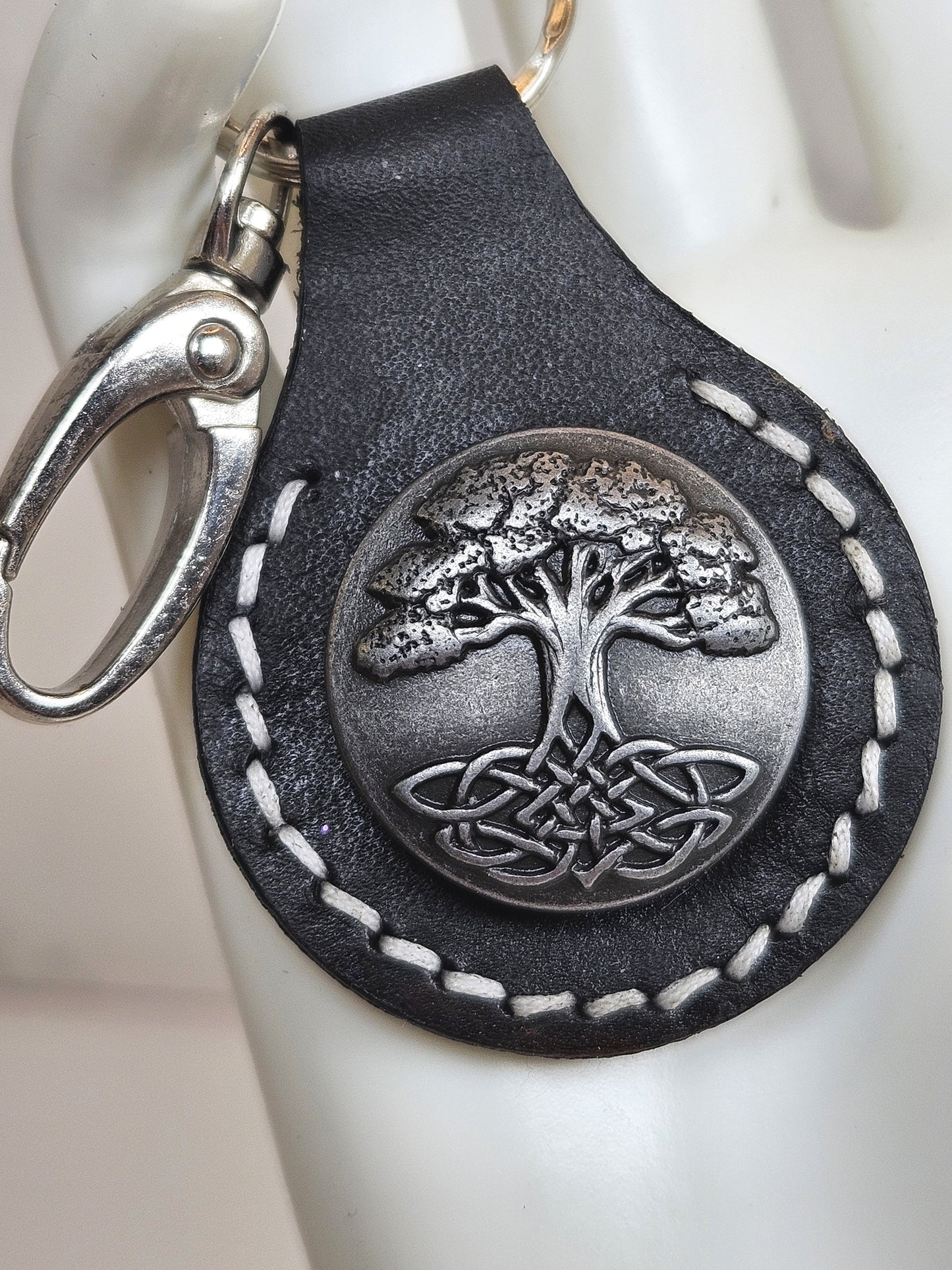 Leather Keychain - Tree of Life II