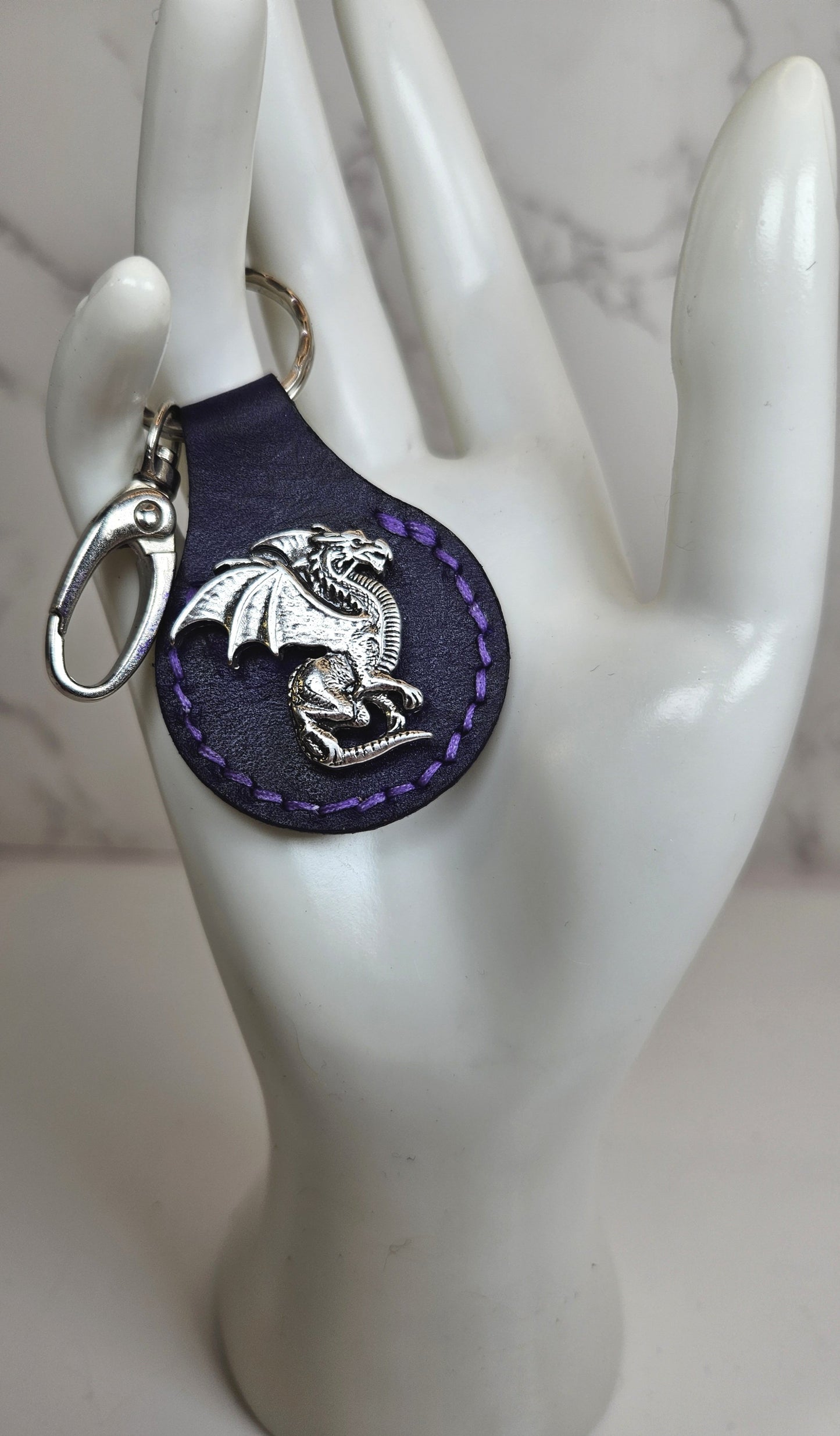 Leather Keychain - Dragon