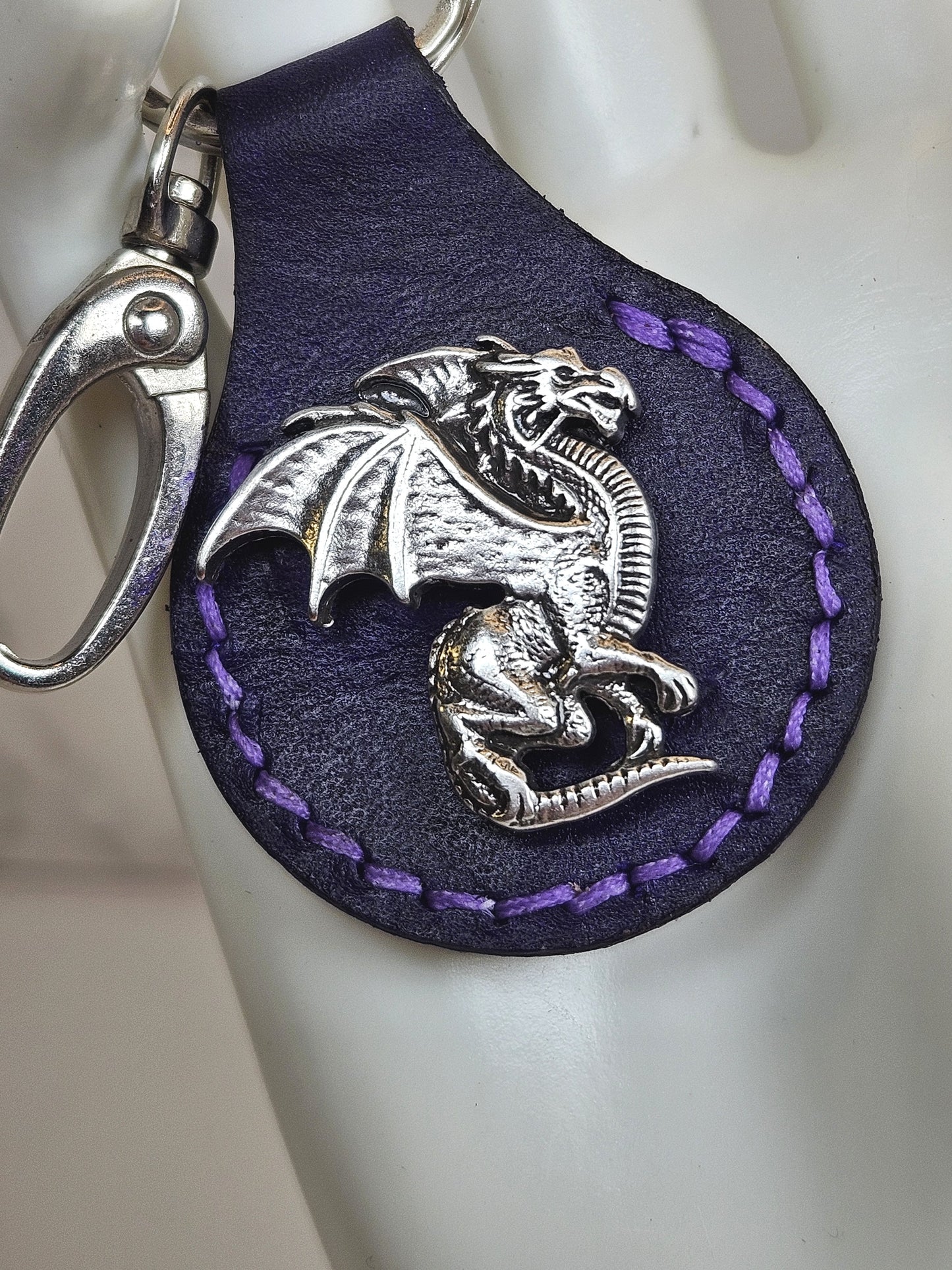 Leather Keychain - Dragon