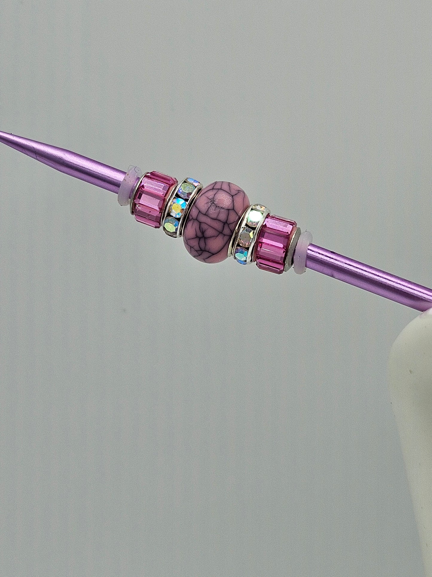 Parting Needle - Pink & Pink Marble