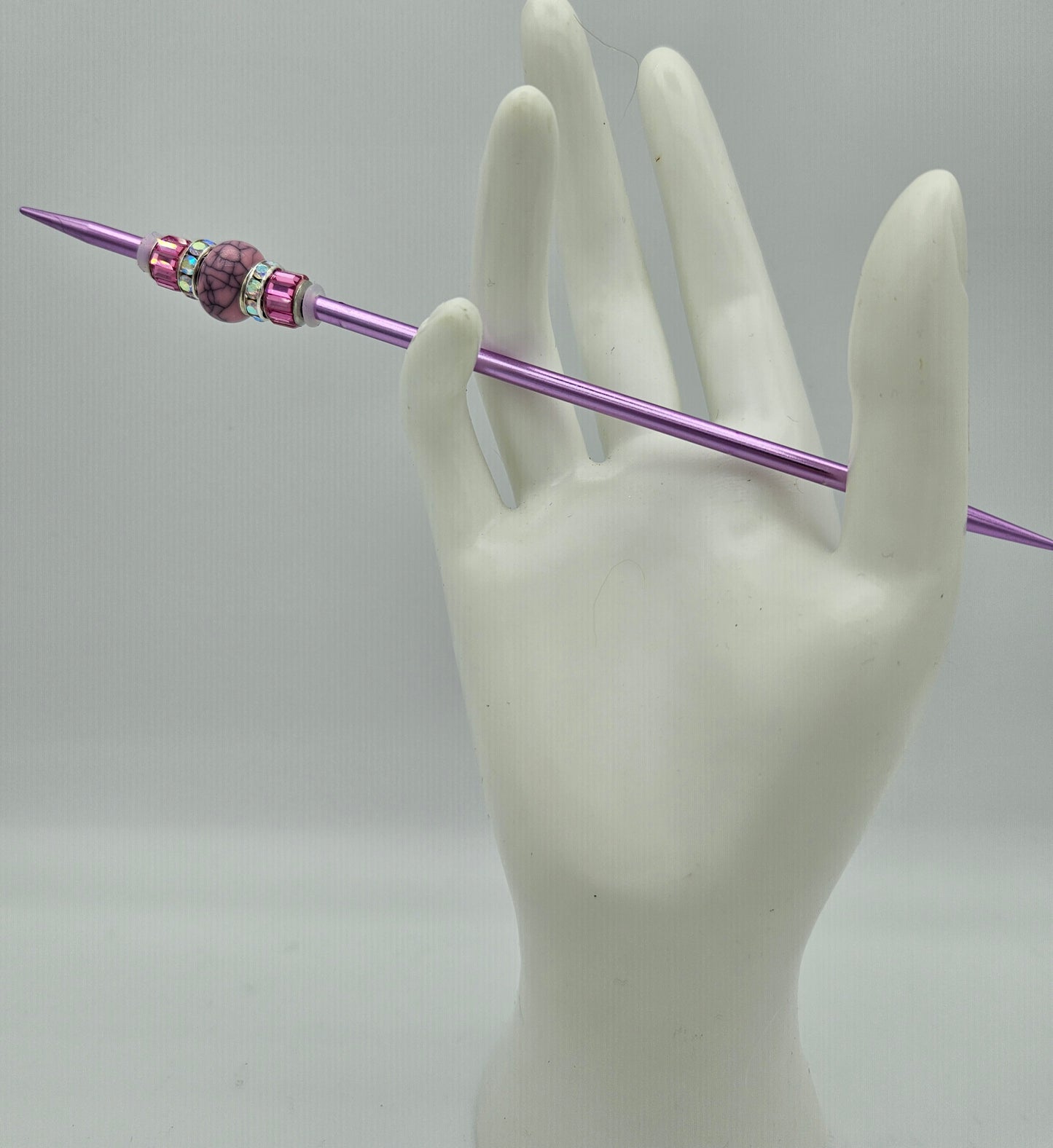 Parting Needle - Pink & Pink Marble