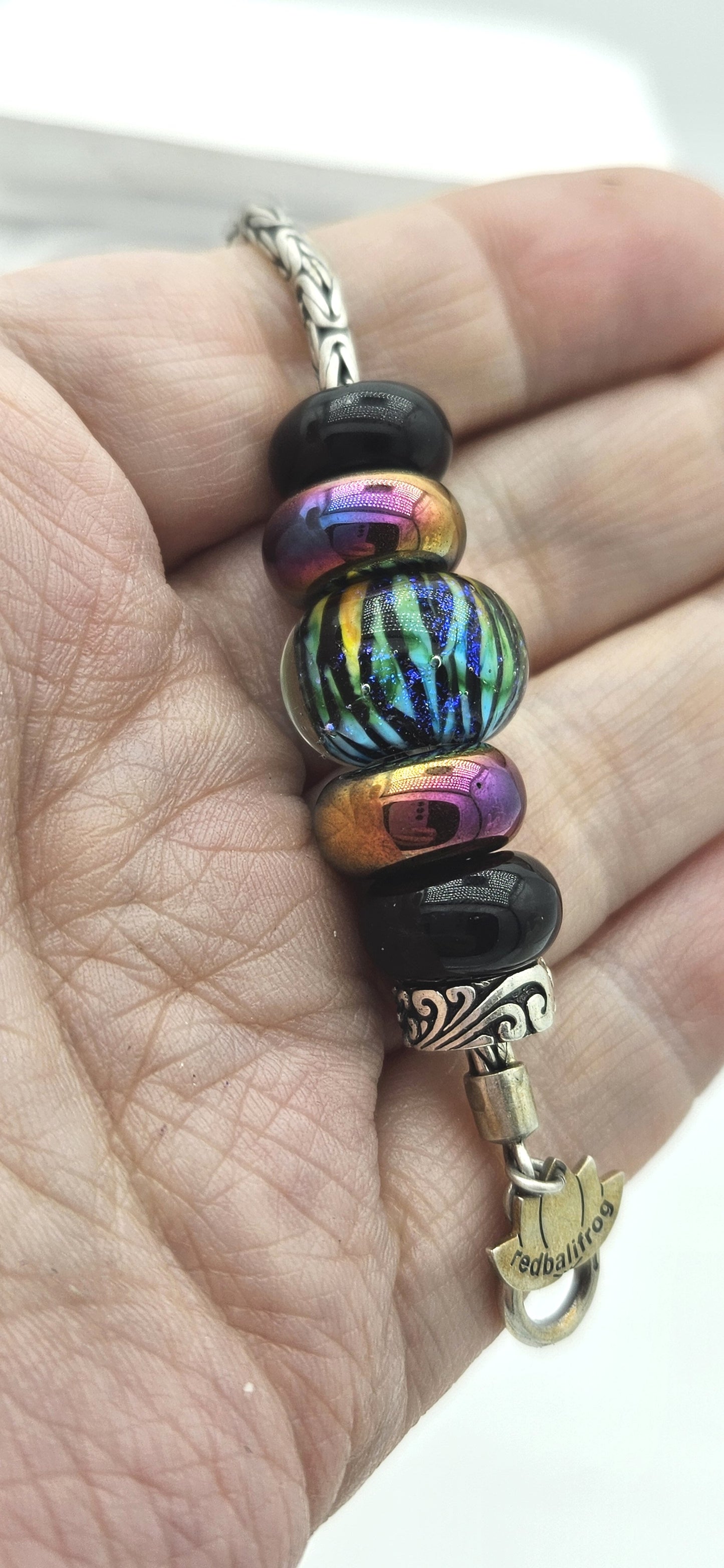Hematite Blue Purple Pink Gold Spacer Beads - pk of 4