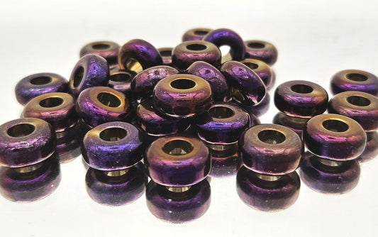 Hematite Magenta Burgundy Copper Purple Spacer Beads - pk of 4