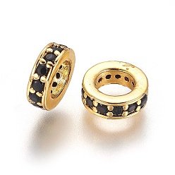 Small Cubic Zirconia Pave Spacers (Silver or Gold with Black stones)