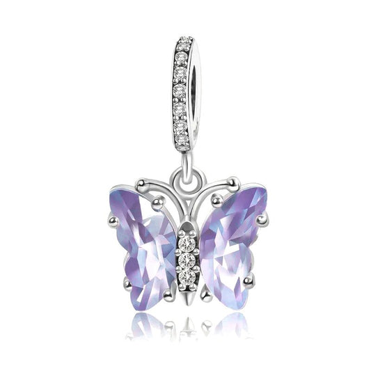 Periwinkle Opal Butterfly Dangle Charm - Champion Show Leads