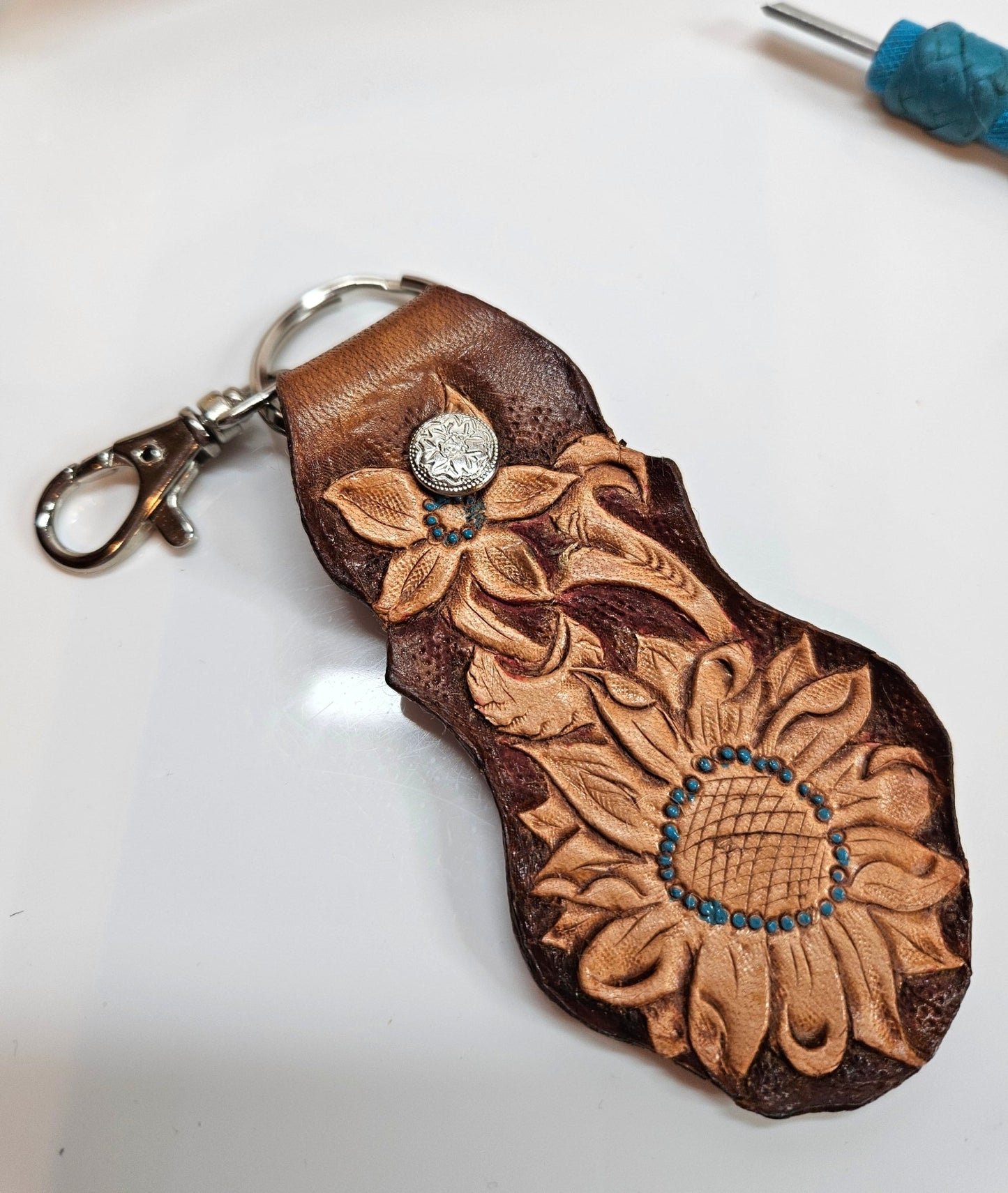 Hand Tooled Floral Keychain - Champion Show Leads