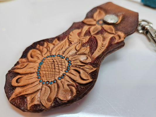 Hand Tooled Floral Keychain - Champion Show Leads
