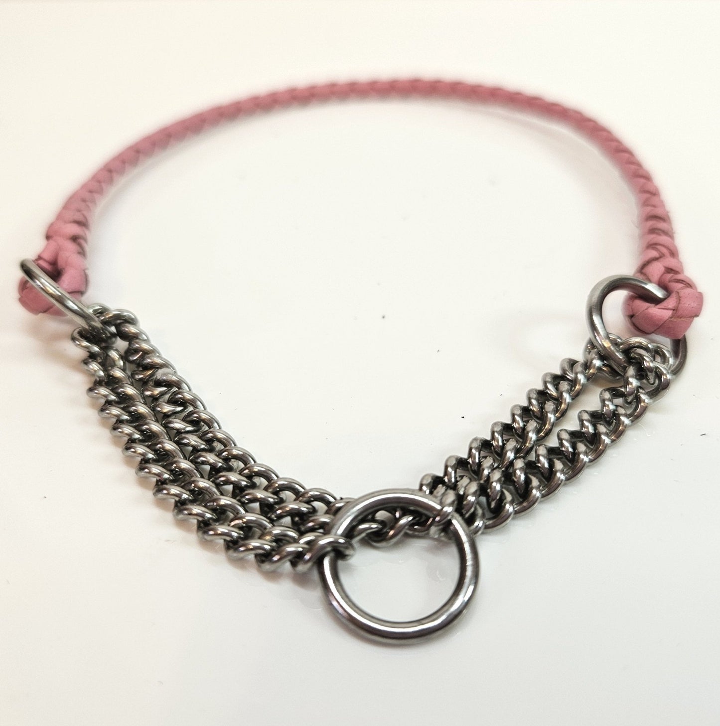 Premade Chain & Leather Martingale Show Collar - Champion Show Leads