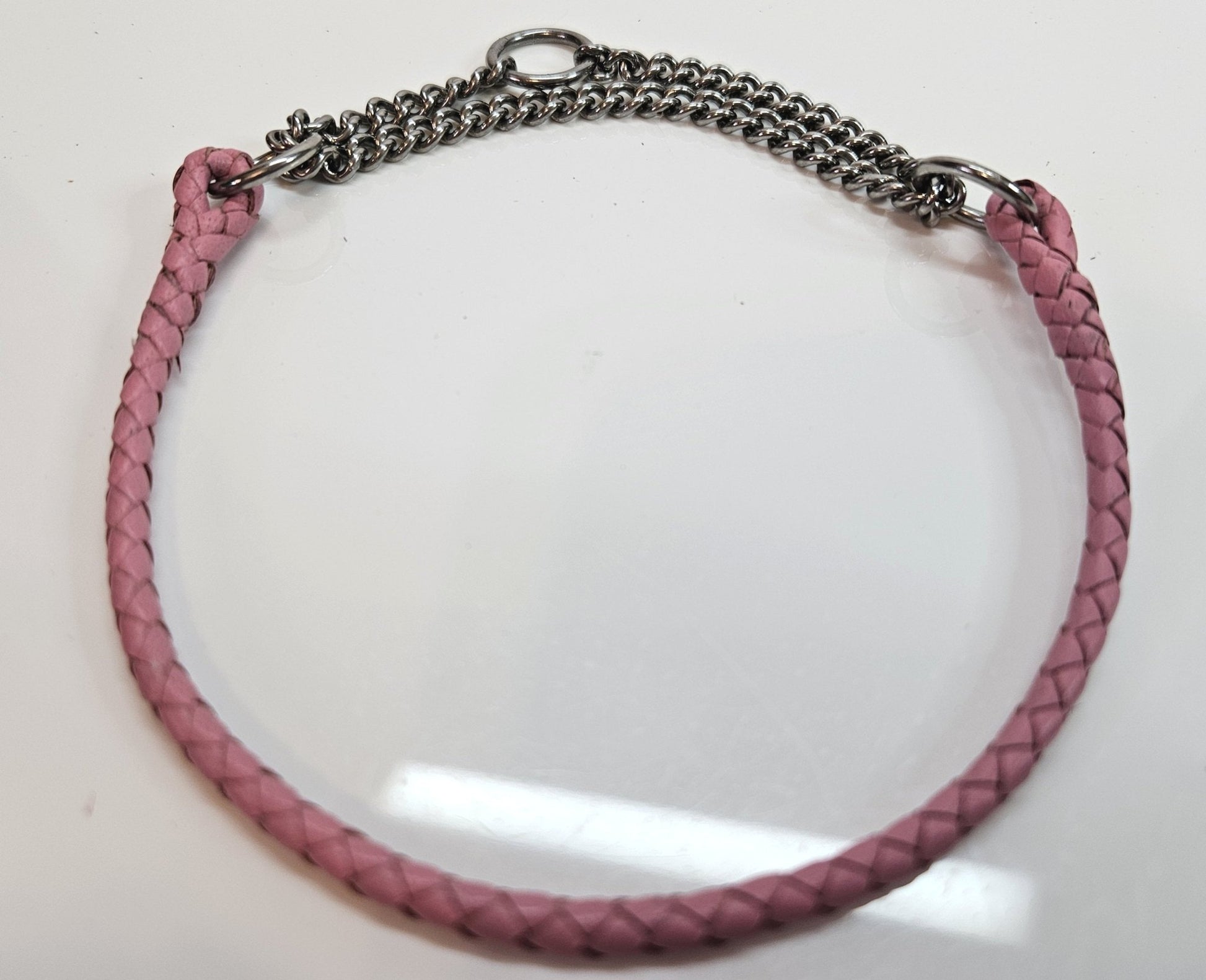 Premade Chain & Leather Martingale Show Collar - Champion Show Leads