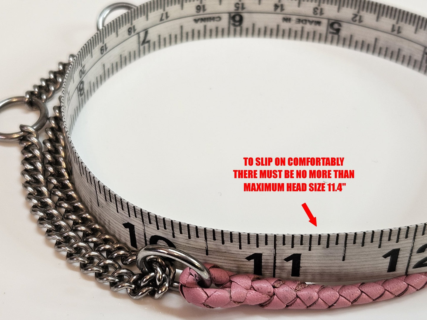 Premade Chain & Leather Martingale Show Collar - Champion Show Leads