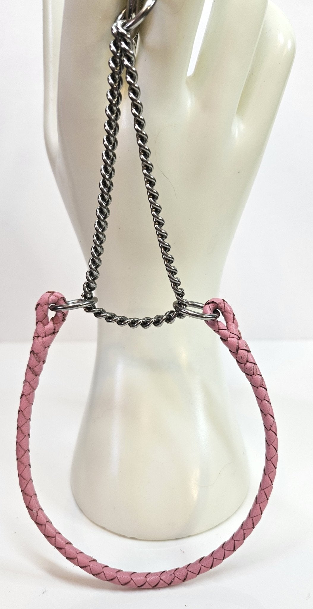 Premade Chain & Leather Martingale Show Collar - Champion Show Leads